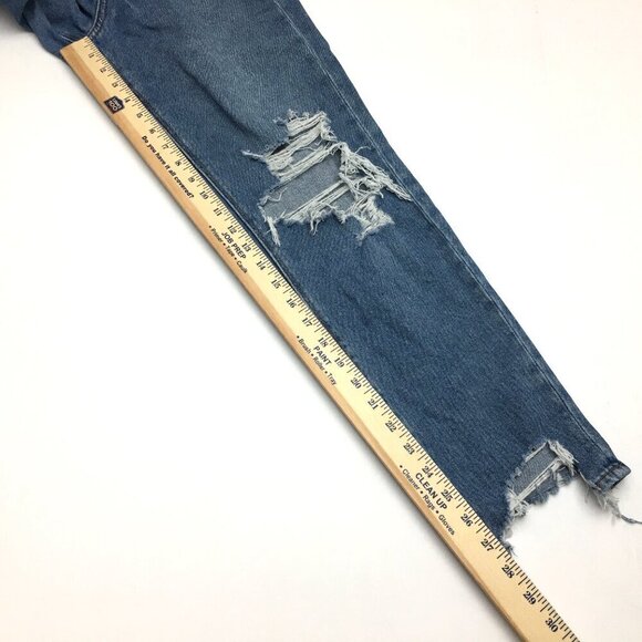 American Eagle Outfitters Mom Jeans Distressed Fray Hems Stretch size 4 - Picture 6 of 9